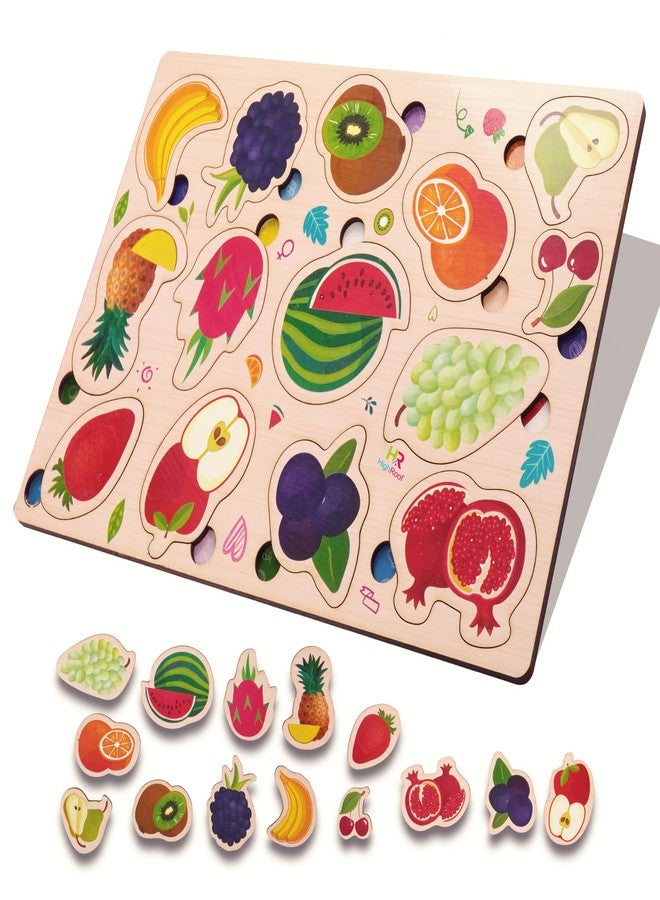 HighRoof Wooden Fruits Puzzle for Kids - Engaging and Educational Toy for Cognitive Development and Problem-Solving Skills - Image 1